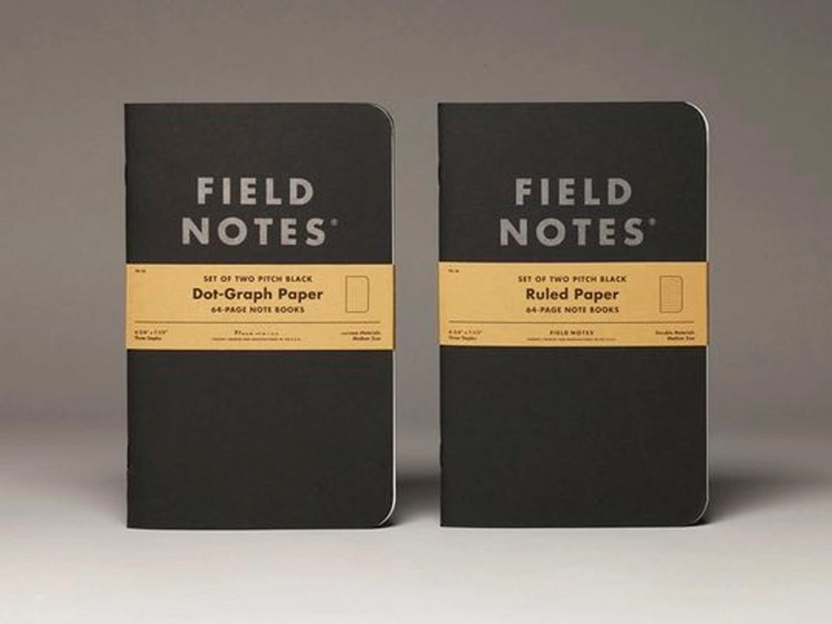 FIeld Notes Pitch Black Memo Book Set of 3