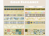 Gold Vintage Washi Tape Set of 16 Rolls