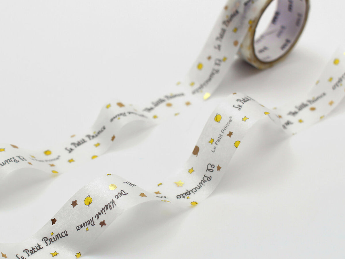MT Masking Tape - 15 mm Le Petit Prince - Foil Stamped Title Wave