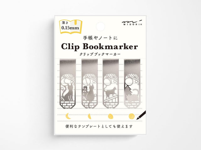 Midori Clip Bookmarker - Cat & Moon