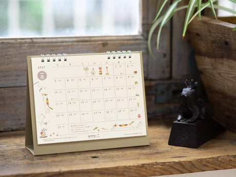 Midori Desk Calendar 2027 - Medium Cat
