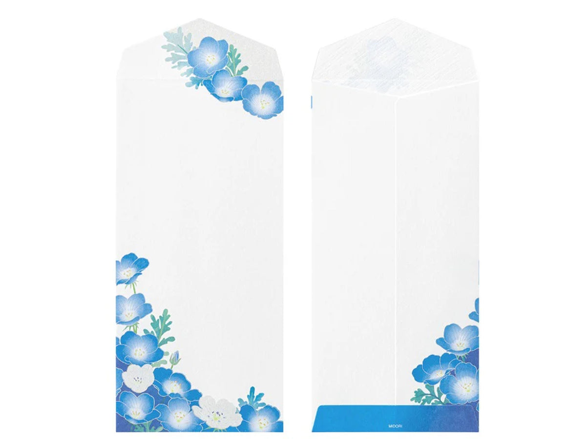 Midori Seasonal Envelopes - 024 Silk Printing Nemophila