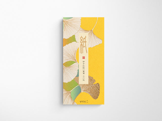 Midori Seasonal Memo Letter Pad - 610 Foil-Stamping Ginkgo