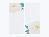 Midori Seasonal Message Letter Pad - 598 Silk-Printing Winter Peony