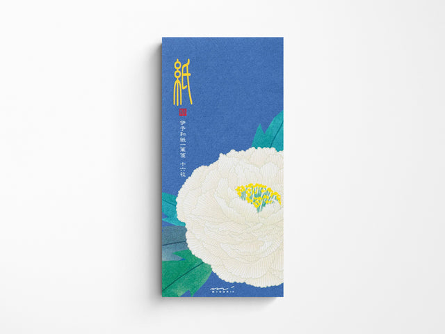 Midori Seasonal Message Letter Pad - 598 Silk-Printing Winter Peony