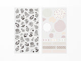 Midori Sticker Sheet Set of 2 Monotone Flowers