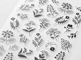 Midori Sticker Sheet Set of 2 Monotone Flowers