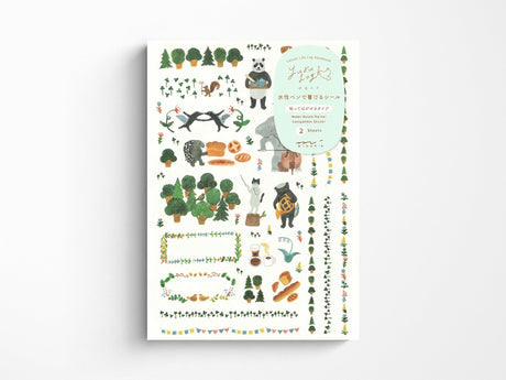 Midori Yuru Log Sticker 2 Sheets - Forest Animals
