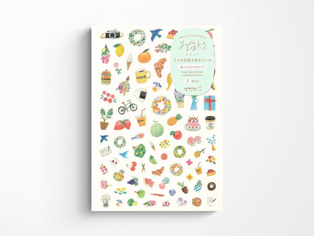 Midori Yuru Log Sticker Sheet - Motif