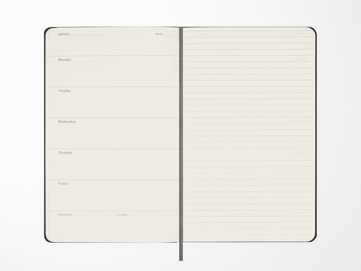 Moleskine 12 Month Weekly UNDATED Planner - BLACK Hardcover