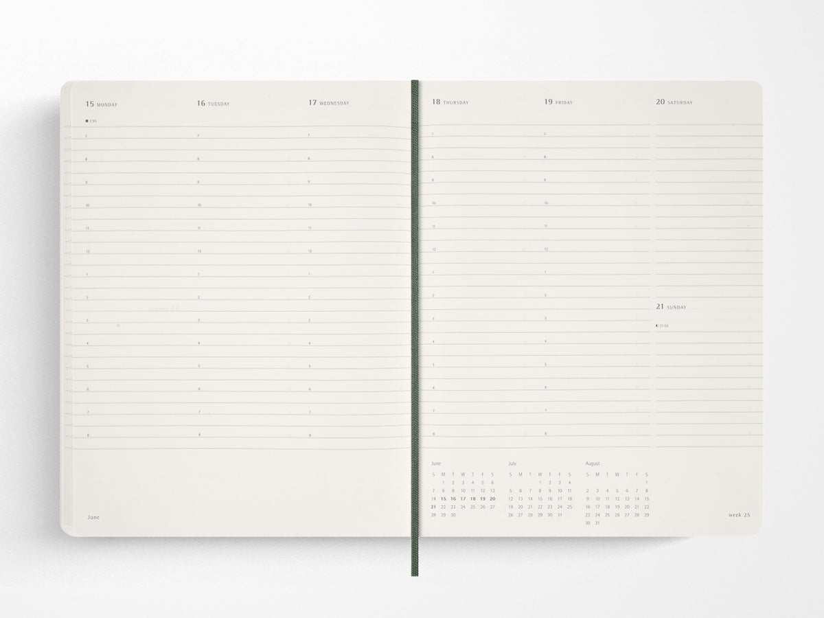 Moleskine 15 Month 2027 Weekly Planner - Myrtle Green Soft Cover