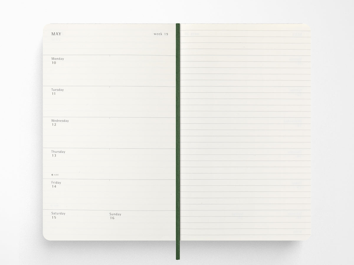Moleskine 2027 Weekly Planner - Myrtle Green Soft Cover