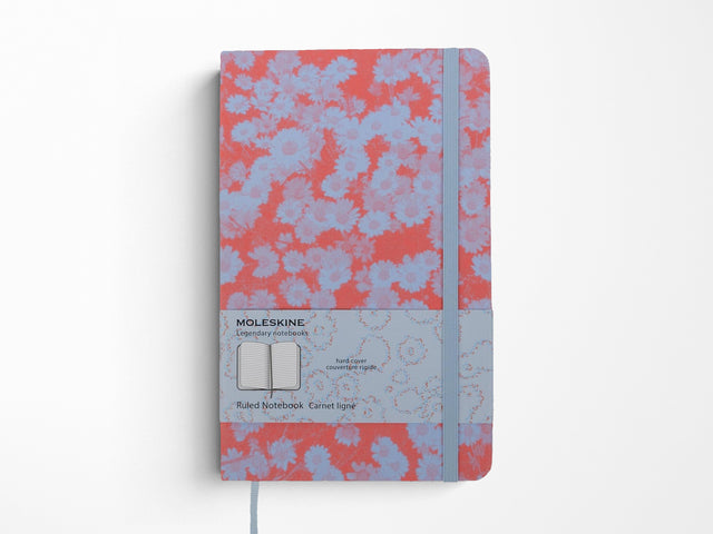 Moleskine Fluorescent Floral Limited Edition Notebook - Red & Lavender