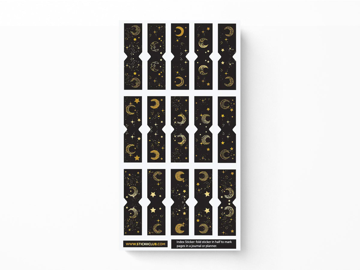 Moon and Star Tabs Sticker Sheet