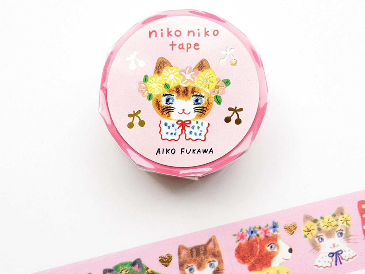Niko Niko Flower Crown Gold Foil Washi Tape