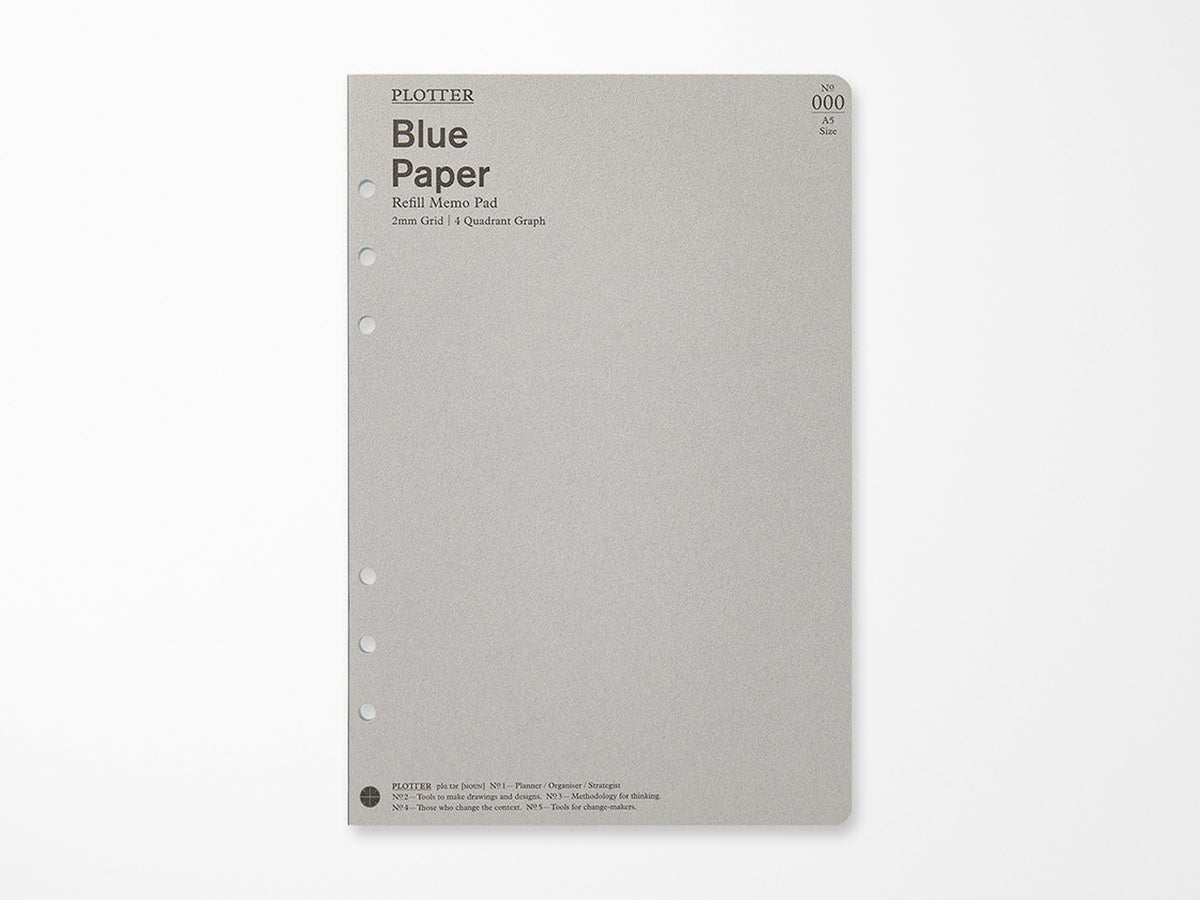 PLOTTER Blue Paper Memo Pad 2mm Grid - A5 Size