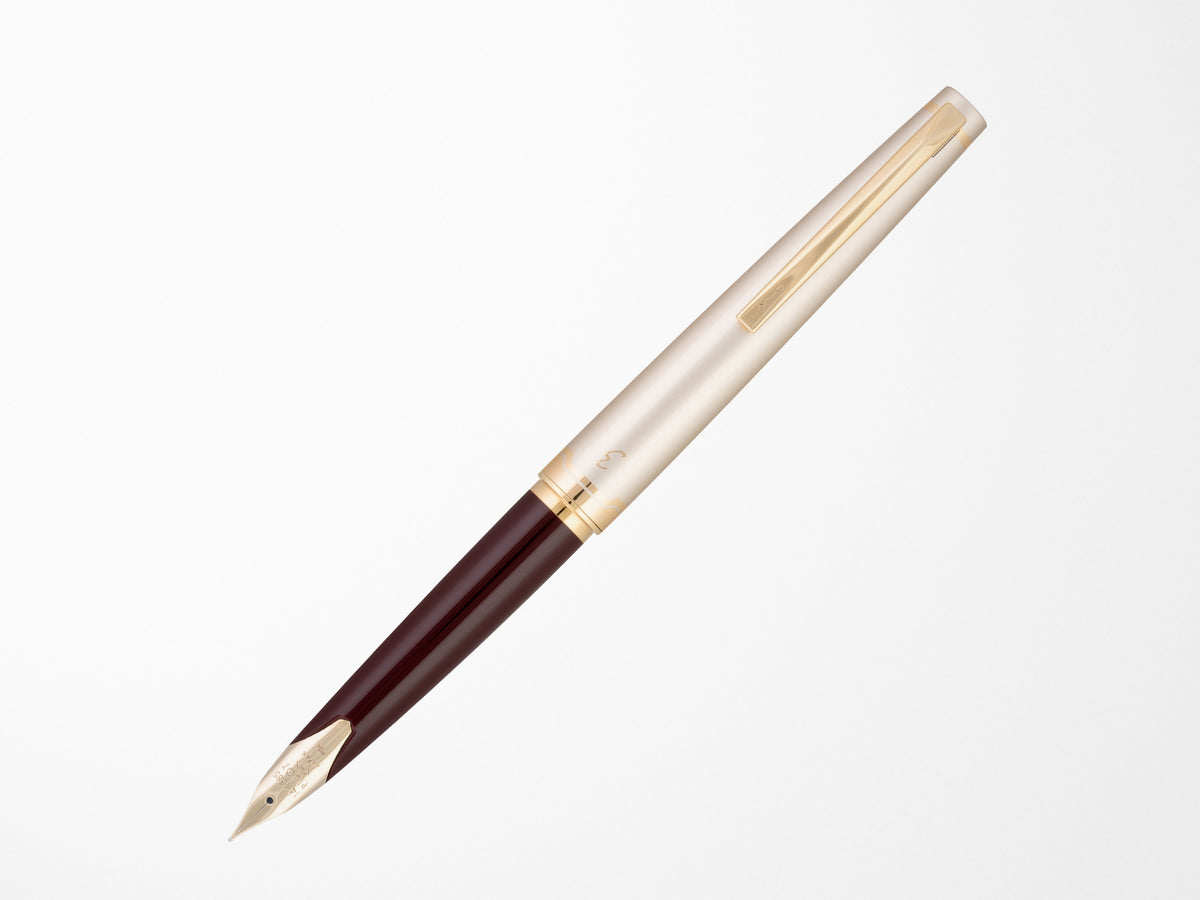 Pilot E95S Fountain Pen - Burgundy & Ivory