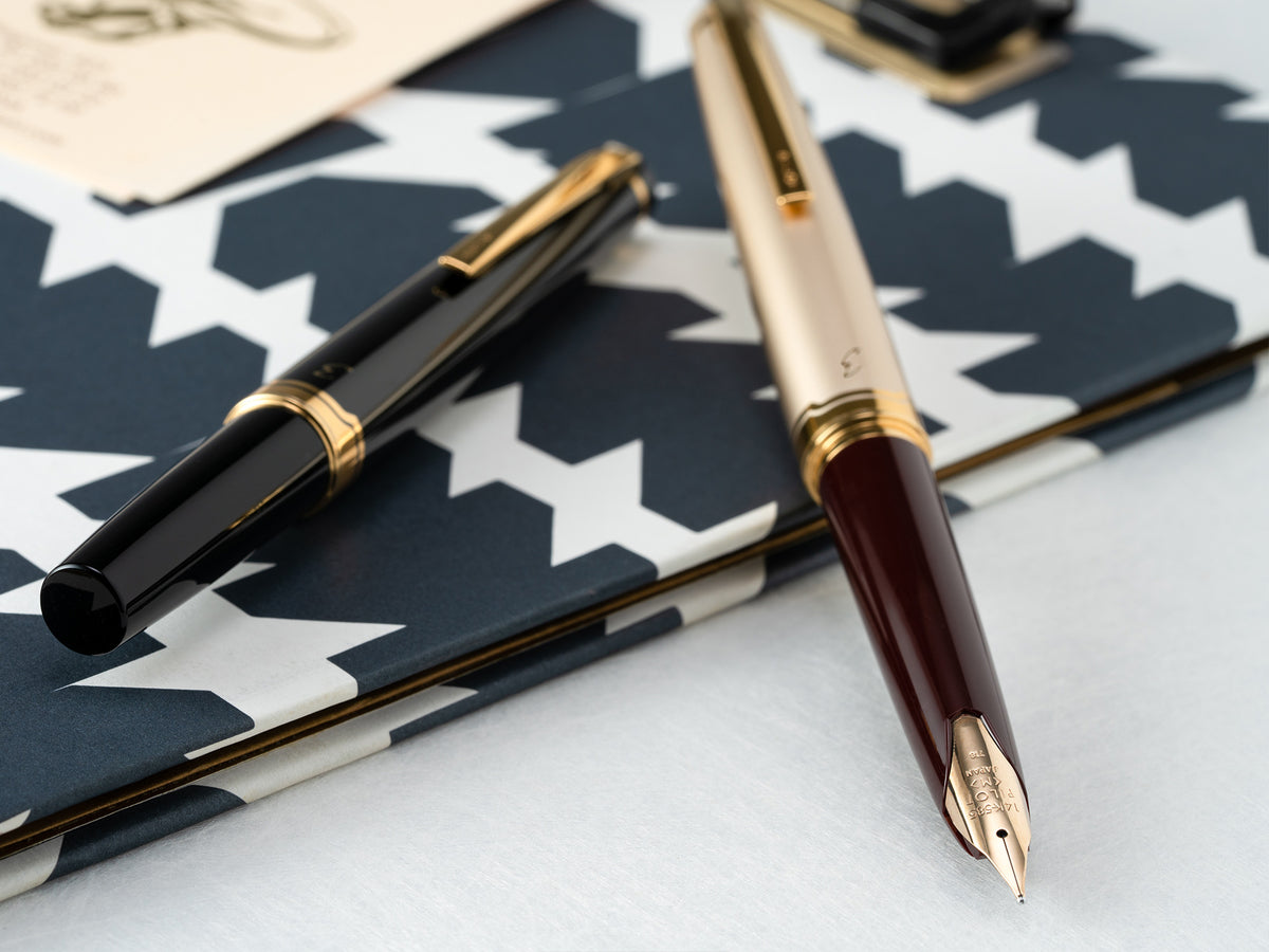 Pilot E95S Fountain Pen - Burgundy & Ivory