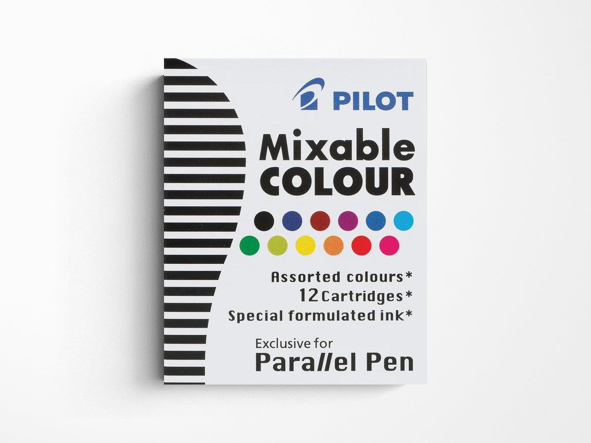 Pilot IC100 Parallel Pen Ink Cartridges, Assorted Colors, Pack of 12