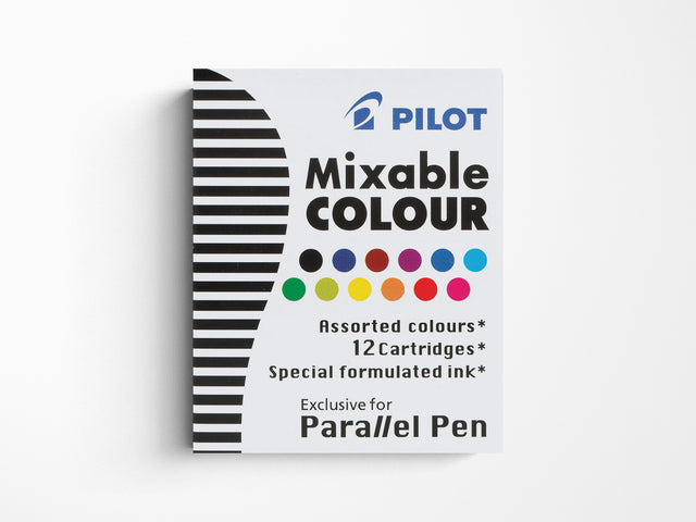 Pilot IC100 Parallel Pen Ink Cartridges, Assorted Colors, Pack of 12