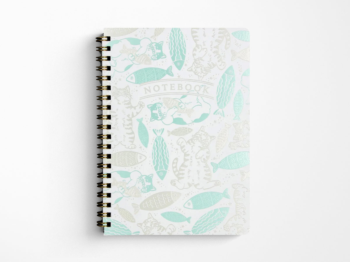 Rokkaku Cat Art Collection Ring Notebook - Fish