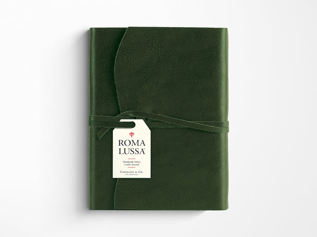 Roma Lussa Leather Journal - Green