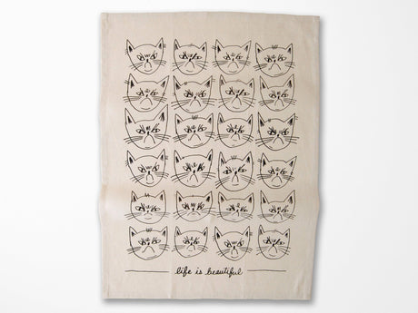 Snitty Kitty Life Is Beautiful Tea Towel