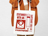 Stationery With An E Large Tote Bag*