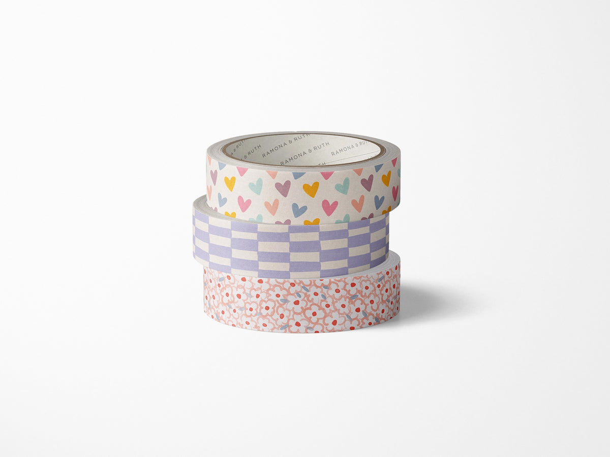 Sweet Hearts Washi Tape - Set of 3 Designs