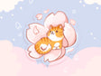 Vinyl Sticker Tabby Cat and Sakura