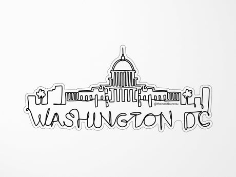 Washington DC Line Drawing Sticker
