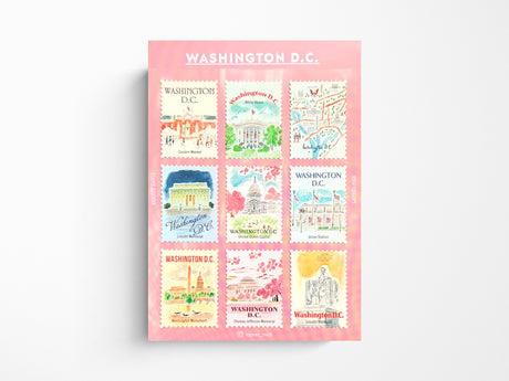 Washington DC Postage Stamp Shaped Stickers