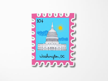 Washington DC Stamp Sticker - US Capitol