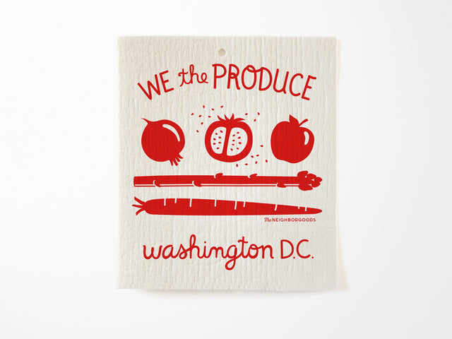 Washington DC We the Produce Flag Sponge Cloth
