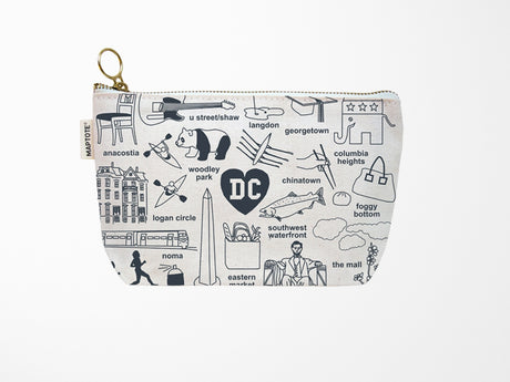 Washington DC Zipped Pouch - Natural