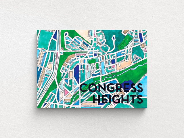 Congress Heights Art Map Greeting Card