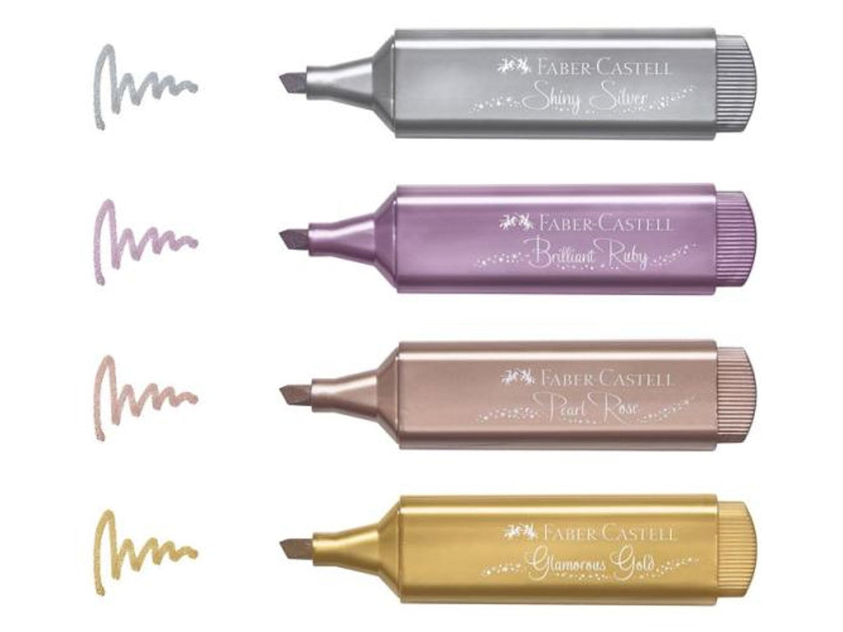 Faber Castell Metallic Highlighter Textliners, Set of 4 Sparkle