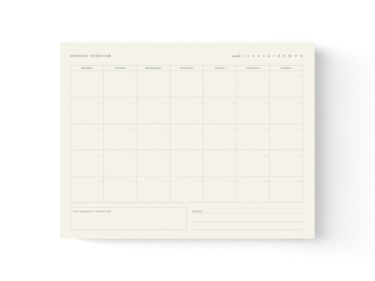 Monthly Overview Planner Notepad