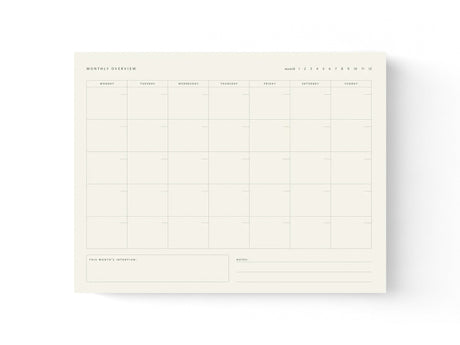 Monthly Overview Planner Notepad