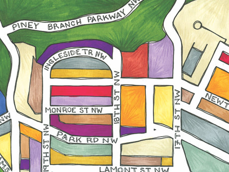 Mt Pleasant Art Map Greeting Card