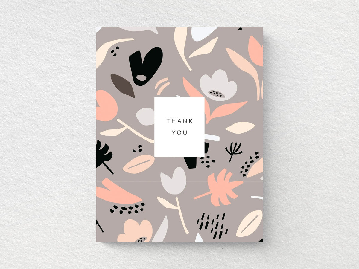 Thank You Floral Pattern Greeting Cards, Box of 6