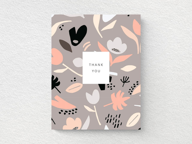Thank You Floral Pattern Greeting Cards, Box of 6
