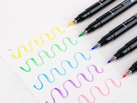Fudenosuke Pastel Calligraphy Brush Pens 6-Pack